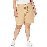 KENDALL + KYLIE Women's Plus Size High Waisted Shorts with Rope Tie