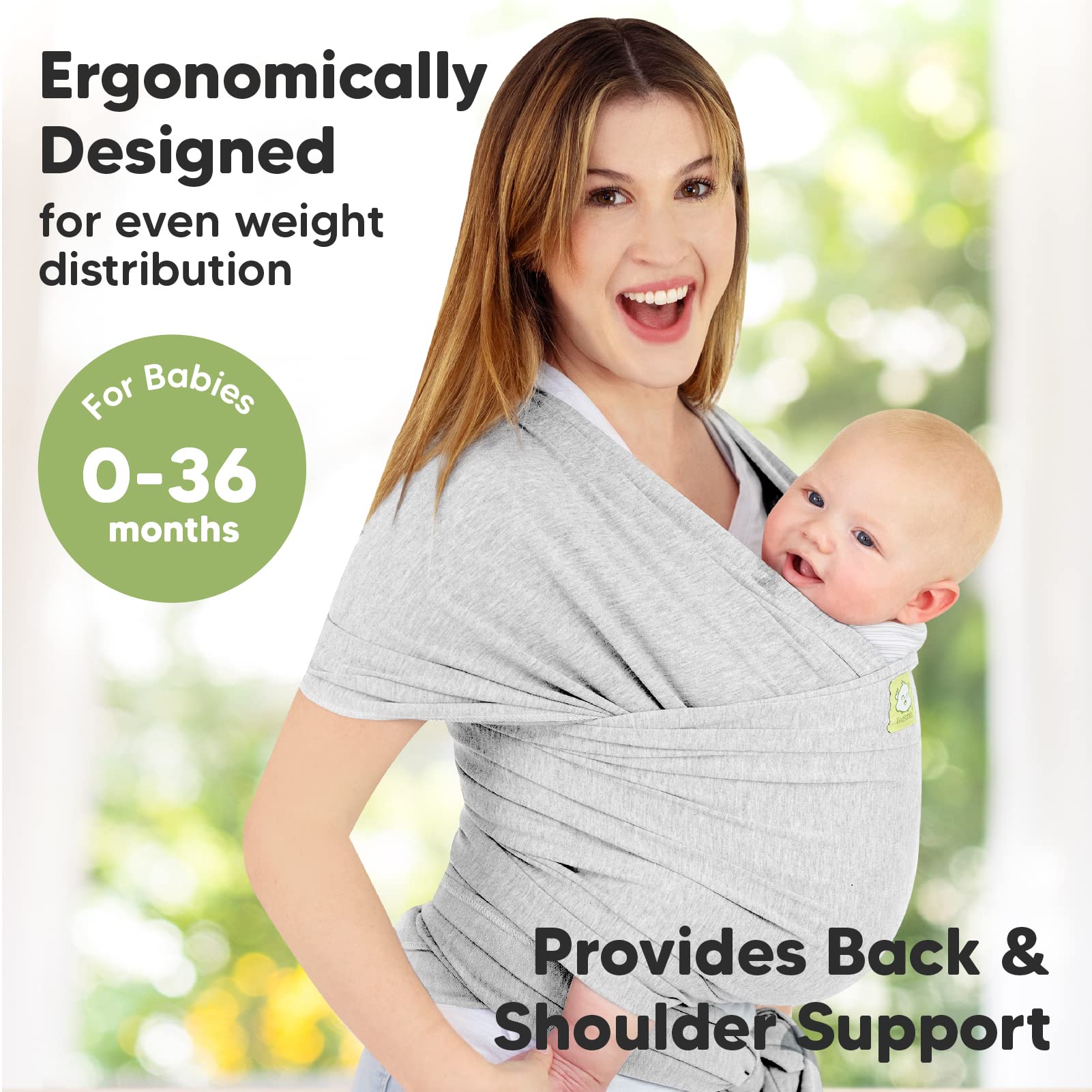 KeaBabies Baby Wrap Carrier and Baby Diaper Caddy Organizer - All in 1 Original Breathable Baby Sling - Large Baby Organizer - Lightweight,Hands Free Baby Carrier Sling - Large Baby Organizer