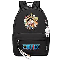 Chopper Cute Lightweight Daypack-Anime Canvas Bookbag-Wear Resistant Travel Backpack with Shoulder Straps