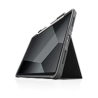 STM Dux Plus, Ultra Protective Case for iPad Air 5th/4th Gen - Apple Pencil Holder Supports Charging - Rugged & Drop Tested (MIL-STD-810H) - Smart Sleep/Wake Cover - Black (stm-222-286JT-01)