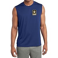 Mens US Army Pocket Print Dry Wicking Sleeveless Shirt