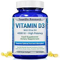 Vitamin D3 5000 IU Dietary Supplement to Promote Healthy Bone & Immune Function, Easy-to-Swallow 360 Softgels