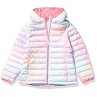 Amazon Essentials Girls and Toddlers' Lightweight Water-Resistant Packable Hooded Puffer Jacket