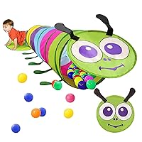 Kids Play Tunnel for Toddlers Tunnel Toy 46x180cm Colourful Caterpillar Shape Cute Crawl Through Tunnel Play Tent Play Tents Tunnels