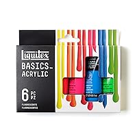 Liquitex BASICS Acrylic Paint Set, 6 x 22ml (0.74-oz) Tube Paint Set, Fluorescent
