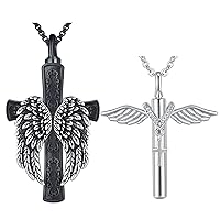 Crucifix Necklace Cremation Jewelry for Ashes S925 Sterling Silver Cross Urn Necklace Memorial Necklace for Human Ashes of Loved Ones Keepsake Pendant for Men Women