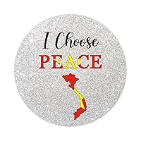 Vietnam Flag Sticker Graphic 50 Pieces I Choose Peace Vinyl Stickers International Holiday Peel and Stick Round Labels Stickers for Water Bottles Laptop Phone Skateboard Cup 2inch