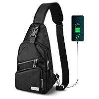 AMJ Crossbody Sling Bag Men Women, Casual Shoulder Backpack, Chest Daypack Satchel for Hiking Travel