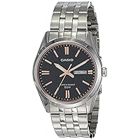 Casio MTP1335D-1A2V Men's Stainless Steel Black Dial Analog Day Date Dress Watch
