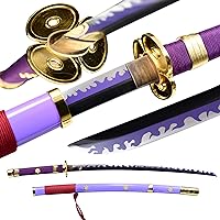  9.8'' Dracule Mihawk Cosplay Katana Sword Metal Anime Sword  Cross Sword Figure Japanese Kinfe Katana Model Collection Desk Decoration  Gift Blue : Sports & Outdoors