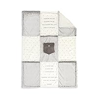 DEMDACO Patchwork Pocket Prayer Grey and White 30 x 40 Inch Receiving Crib Blanket