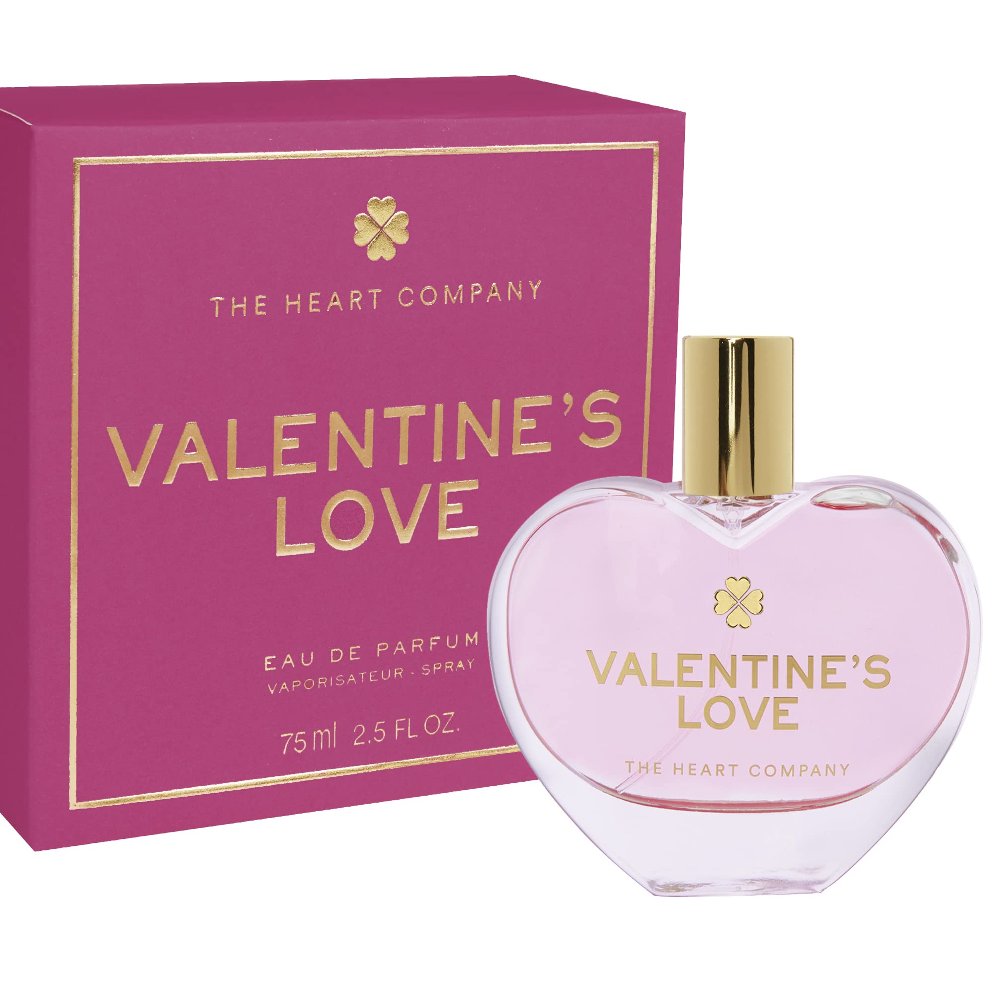 THE HEART COMPANY | Valentine's Love Perfume for women | Floral Sweet Fragrance | Valentine's Day Gift | Vegan Heart Shaped Perfume 75ml - 2.5 fl oz.