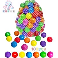 LANGXUN Soft Plastic Ball Pit Balls, Plastic Toy Balls for Kids, Ideal Gift for Baby Toddler Birthday Christmas, Ball Pit Play Tent, Baby Kiddie Pool Water Toys, Party Decoration 50pcs/100pcs