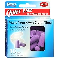 Flents Quiet Time Soft Foam Ear Plugs with Carrying Case 10 Pairs (Pack of 3)