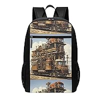 Diversified Transportation Print Simple Sports Backpack, Unisex Lightweight Casual Backpack, 17 Inches