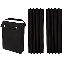 Amazon Basics Portable Window Blackout Curtain Shade with Suction Cups for Travel, 2-Pack, 78
