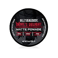 Billy Jealousy Devil's Delight Matte Pomade for Men Adds Volume and Definition, Strong Hold Water-Based Formula with Black Pepper Sandalwood Scent, 3 Oz.