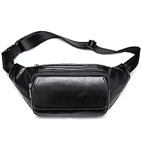 Stylish Fanny Packs for Women Luxury Lambskin Leather Waist Bag For Party Club Hands-Free Hip Purse Belt Pouch Bumbag Black Flap