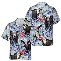 Funny Cow Face, Farmhouse Cow Lover Floral Hawaiian Shirt S-5XL