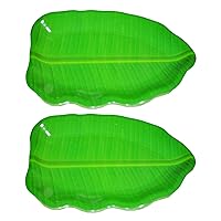 Banana Leaf Shape Plate | South Indian Dinner Lunch Serving Melamine Platter Tray for All Occasions - 11 Inch - 2Pcs