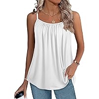 Tank Top for Women Spaghetti Strap Camisole Summer Scoop Neck Loose Fit Casual Sleeveless Shirts