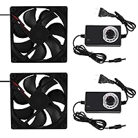2PCS Blower Cooling Fan 120x25mm 110V 220V AC Powered Cooling Fan Dual-Ball Bearings 3 to 12V Speed Controller Fan for Receiver DVR Compatible with Playstation Xbox Component