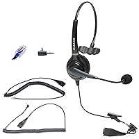 OvisLink Noise Canceling Call Center Headset Compatible with Polycom Allworx IP Phones | Comes with 2 Quick Disconnect Cord | Flexible Microphone Boom | HD Voice Quality | Comfortable