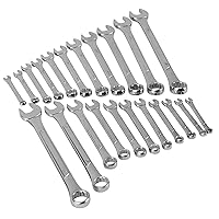 Performance Tool W1084 22pc Combination Wrenches Set (Metric and Standard Sizes) With Organizer Rack