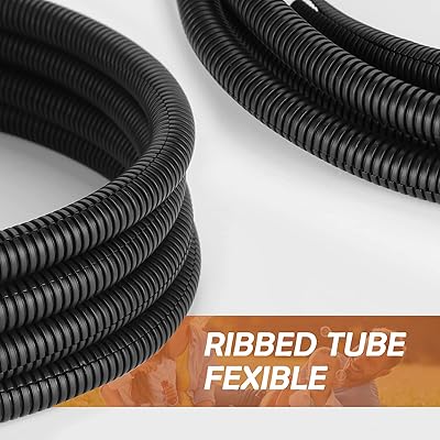 10FT 3/4” Wire Loom Split Tubing Auto Wire Conduit Flexible Cover 