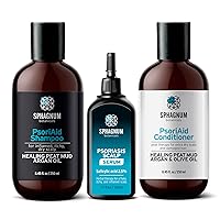 Flaky Psoriasis Care Kit - Serum with salicylic acid, shampoo with peat mud, conditioner with argan and olive oil