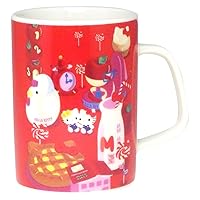 Sanrio 310131 Hello Kitty Mug, 50th Anniversary, Approx. 8.1 fl oz (230 ml), Microwave Safe, Dishwasher Safe, Red, Red, Made in Japan