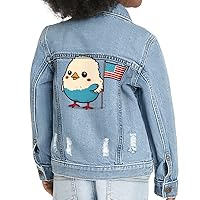 Bird Print Toddler Denim Jacket - Cartoon Jean Jacket - Cute Denim Jacket for Kids
