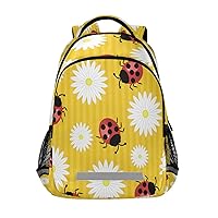Ladybug on Yellow Backpacks Travel Laptop Daypack School Book Bag for Men Women Teens Kids