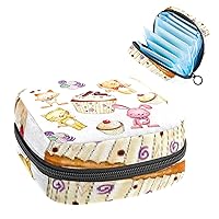 Tampons Collect Bags for Women Girls, Sanitary Napkin Storage Disposal Pouch, Lightweight Menstrual Cup Bag Little Cakes and Critters