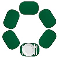 Kraftware Fishnet Oval Placemat for Any Outdoor Table, Hunter Green, Set of 6, Small