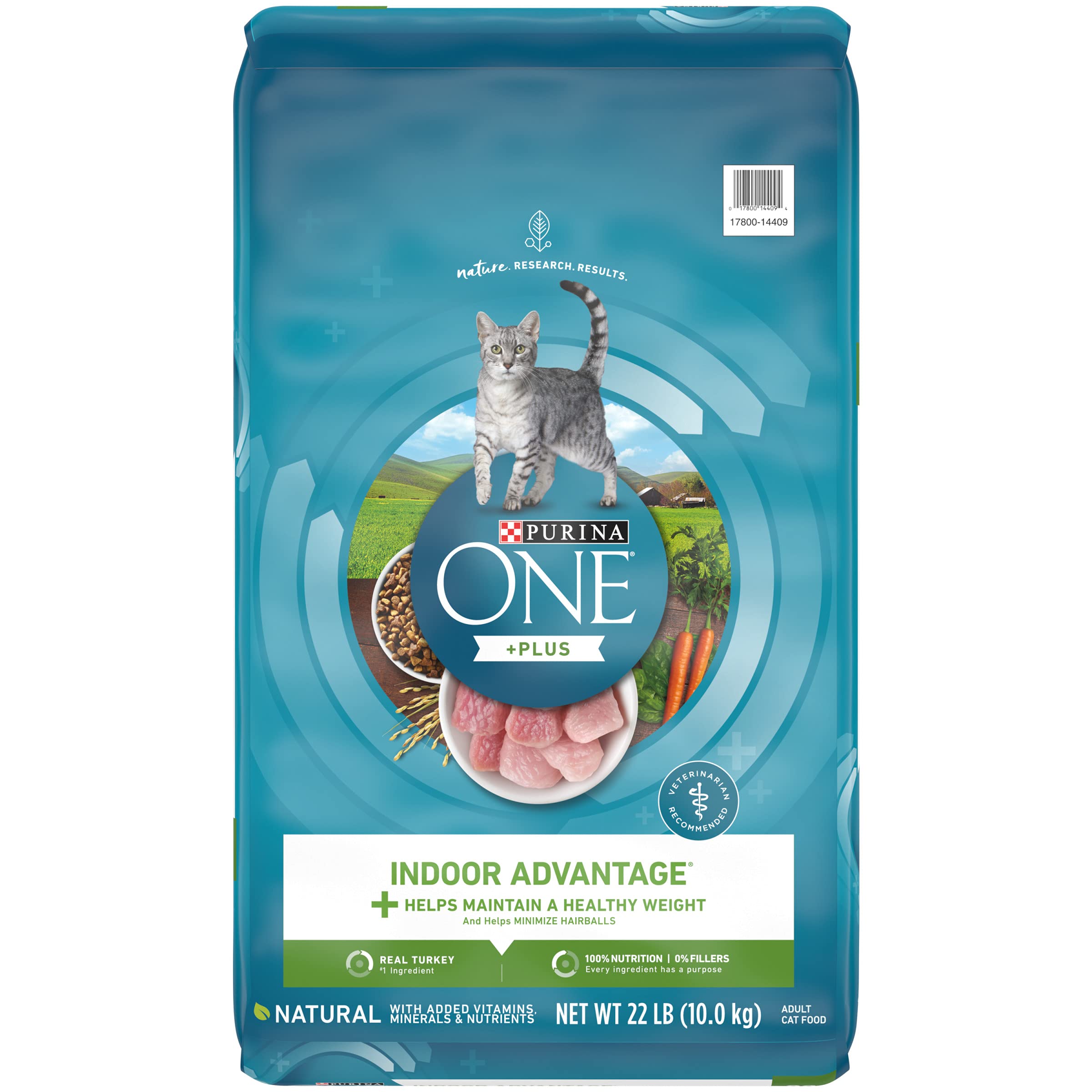 Purina ONE Natural, Low Fat, Weight Control, Indoor Dry Cat Food, +Plus Indoor Advantage - 22 lb. Bag