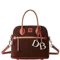 Dooney & Bourke Handbag, Suede Domed Satchel - Brown Tmoro