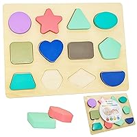 16 Wooden Shapes Match Dementia Activities for Seniors, Easy Memory Puzzle for Alzheimers Patients, Cognitive Crafts for Elderly Women, Large Matching Pairs Board Barin Game Gadgets
