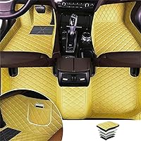Customize mats for Automotive, Custom Making Car Floor Mats for 99% Sedan SUV Sports Car Full Coverage Men Women Pads Protection Non-Slip Leather Floor Liners (Yellow)