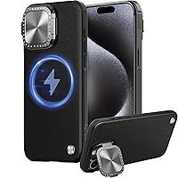 Nillkin for iPhone 15 Pro Max Case with Camera Cover, [Compatible with MagSafe][Innovative Camera Stand] Slim Protective Shockproof Cover Phone Case for iPhone 15 Pro Max Case 6.7