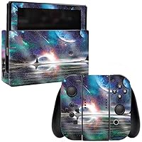 MightySkins Glossy Glitter Skin for Nintendo Switch - Space Horizon | Protective, Durable High-Gloss Glitter Finish | Easy to Apply, Remove, and Change Styles | Made in The USA