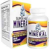 3-Month Multimineral Supplement (Iron Free) with 72 Trace Minerals - Natural Multiminerals - High Potency Multi Mineral Supplements All-in-1 Formula - 180 Tablets