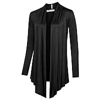 Free to Live 3 Pack Long Sleeve Cardigan for Women Open Front Dressy Casual Fall Draped Lightweight Sweaters Cover Up Shrugs