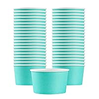 Restaurantware Coppetta 12 Ounce Dessert Cups 200 Disposable Ice Cream Cups - Lids Sold Separately Sturdy Turquoise Paper FroYo Bowls Durable For Hot And Cold Foods Perfect For Gelato