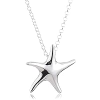 Vinani ASNN-T Pendant Large Starfish Shiny with Pea Chain 925 Sterling Silver Italy