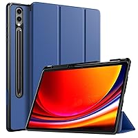 TiMOVO for Samsung Galaxy Tab S9 Plus Case 2023 SM-X810/SM-X816B/SM-X818U, Soft TPU Back Protective Cover with S Pen Holder for Galaxy Tab S9+ 12.4 inch Tablet,Support Auto Wake/Sleep, Navy Blue