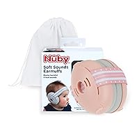 Nuby Soft Sounds - Adjustable Baby Earmuffs for Protection Against Loud Noises, Ideal for Air Shows, Fireworks, in-Flight Travel, and More! Pink Only.