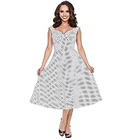 Bettie on Holiday Dress in White Polka Dot