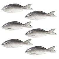 6PCS Fake Fish Realistic Fish Toy Artificial Halloween Fish Mode Small Rubber Sea Fish for Kitchen Home Market Display Decoration Photography Props