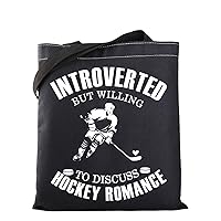 WSNANG Hockey Romance Tote Bag Hockey Lover Gift Ice Hockey Canvas Bag Sports Romance Book Club Bag Romance Reader Gift